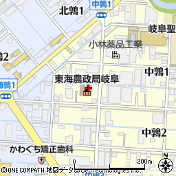 東海農政局　岐阜県拠点経営安定、生産チーム周辺の地図
