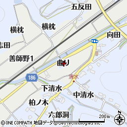 愛知県犬山市善師野曲り周辺の地図