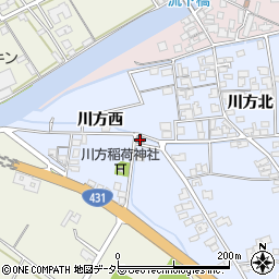 川方西公会堂周辺の地図