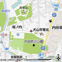 名鉄協商犬山城東駐車場周辺の地図