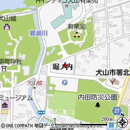 愛知県犬山市犬山堀ノ内周辺の地図