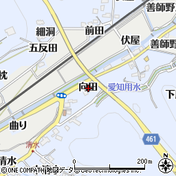 愛知県犬山市善師野向田周辺の地図