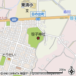 笹子神社周辺の地図