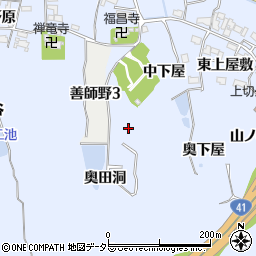 愛知県犬山市善師野中田洞周辺の地図