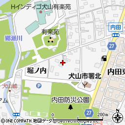 愛知県犬山市犬山三反田周辺の地図