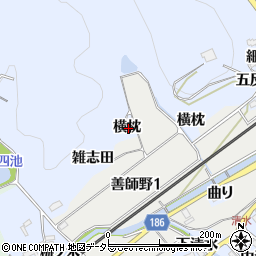 愛知県犬山市善師野横枕周辺の地図