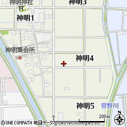 岐阜県大垣市神明周辺の地図