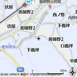 愛知県犬山市善師野（下鹿坪）周辺の地図