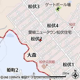 岐阜県可児市松伏2丁目周辺の地図
