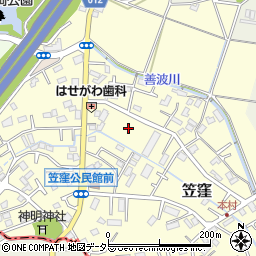 神奈川県伊勢原市笠窪周辺の地図