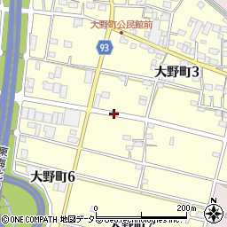 岐阜県各務原市大野町周辺の地図