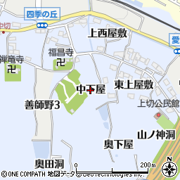 愛知県犬山市善師野（中下屋）周辺の地図