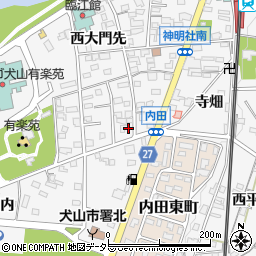 愛知県犬山市犬山中道周辺の地図