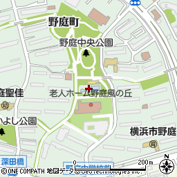 横浜市役所環境創造局　野庭中央公園プール周辺の地図