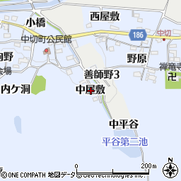 愛知県犬山市善師野中屋敷周辺の地図