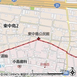 東中島公民館周辺の地図