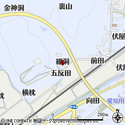 愛知県犬山市善師野細洞周辺の地図