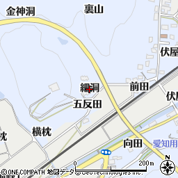 愛知県犬山市善師野（細洞）周辺の地図