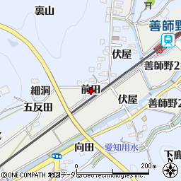 愛知県犬山市善師野前田周辺の地図