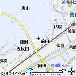愛知県犬山市善師野裏山周辺の地図