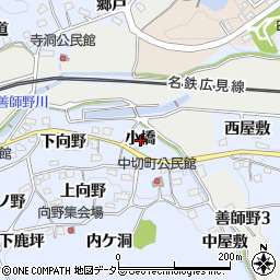 愛知県犬山市善師野小橋周辺の地図