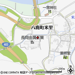 兵庫県養父市八鹿町米里周辺の地図