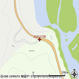 北向沢橋周辺の地図