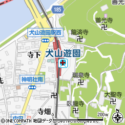 犬山遊園駅周辺の地図