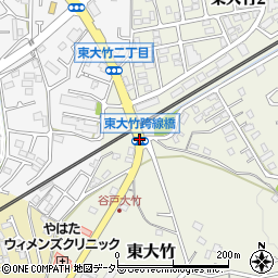 東大竹跨線橋周辺の地図