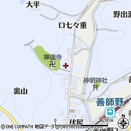 愛知県犬山市善師野裏田周辺の地図