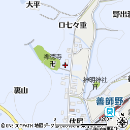 愛知県犬山市善師野（裏田）周辺の地図