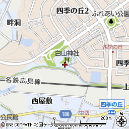 愛知県犬山市善師野宮蔵洞周辺の地図