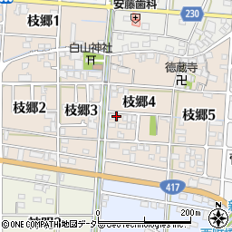 岐阜県大垣市枝郷周辺の地図