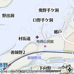 愛知県犬山市善師野村街道周辺の地図