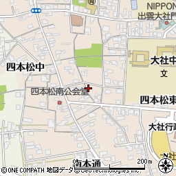 島根県出雲市大社町杵築南四本松南1314周辺の地図