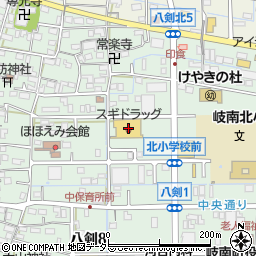 スギドラッグ岐南店周辺の地図