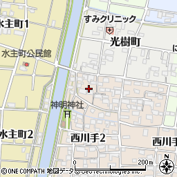 岐阜県岐阜市西川手2丁目13周辺の地図