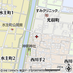 岐阜県岐阜市西川手2丁目14周辺の地図