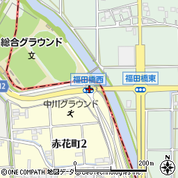 福田橋西周辺の地図