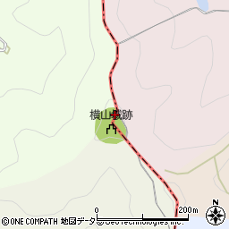 横山城跡周辺の地図
