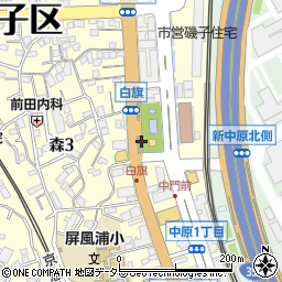 横浜市役所　環境創造局森町公園プール周辺の地図
