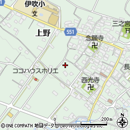 滋賀県米原市上野周辺の地図