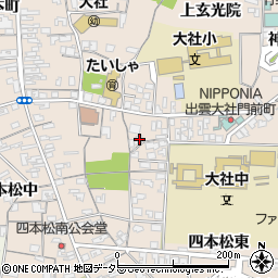 島根県出雲市大社町杵築南四本松南1262周辺の地図