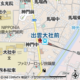 島根県出雲市周辺の地図