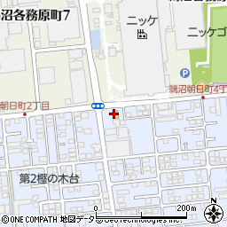 ファミリーマートうぬま朝日町店周辺の地図