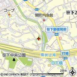 大岡川取水庭公園周辺の地図