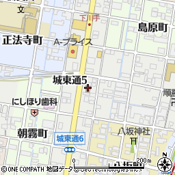 岐阜城東郵便局周辺の地図