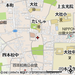 島根県出雲市大社町杵築南四本松南1237周辺の地図