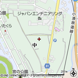 千葉県市原市中周辺の地図