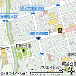 駅西口周辺の地図